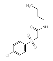 N-butyl-2-(4-chlorophenyl)sulfonyl-acetamide结构式