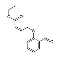 ethyl 4-(2-formylphenyl)sulfanyl-3-methylbut-2-enoate结构式