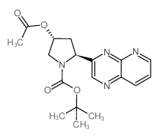 tert-butyl (2S,4R)-4-acetoxy-2-(pyrido[2,3-b]pyrazin-3-yl)pyrrolidine-1-carboxylate结构式