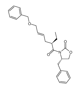 (4S)-4-benzyl-3-[(2R,4E)-6-(benzyloxy)-2-ethylhex-4-enoyl]-1,3-oxazolidin-2-one Structure