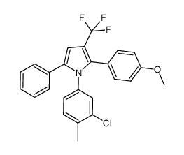 1-(3-chloro-4-methylphenyl)-3-(trifluoromethyl)-2-(4-methoxyphenyl)-5-phenyl-1H-pyrrole结构式