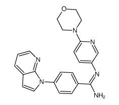 (E)-N'-(6-morpholinopyridin-3-yl)-4-(1H-pyrrolo[2,3-b]pyridin-1-yl)benzamidine Structure