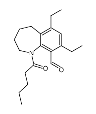 6,8-Diethyl-1-pentanoyl-2,3,4,5-tetrahydro-1H-benzo[b]azepine-9-carbaldehyde结构式