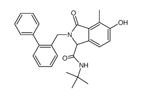2-(biphenyl-2-ylmethyl)-N-(tert-butyl)-5-hydroxy-4-methyl-3-oxoisoindoline-1-carboxamide结构式