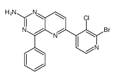 4-phenyl-6-(2-bromo-3-chloropyridin-4-yl)pyrido[3,2-d]pyrimidin-2-ylamine Structure