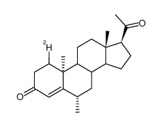 3,20-Dioxo-6α-methyl-1αD-Δ4-10α-pregnan结构式