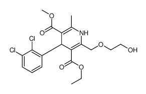 4-(2,3-dichlorophenyl)-3-(ethoxycarbonyl)-2-((2-hydroxyethoxy)methyl)-5-(methoxycarbonyl)-6-methyl-1,4-dihydropyridine structure
