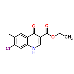7-Chloro-4-hydroxy-6-iodo-quinoline-3-carboxylic acid ethyl ester structure