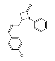 (Z)-4-(((4-chlorobenzylidene)amino)methyl)-1-phenylazetidin-2-one Structure