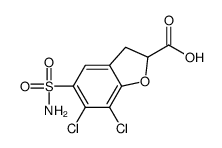 6,7-dichloro-5-sulfamoyl-2,3-dihydro-1-benzofuran-2-carboxylic acid结构式