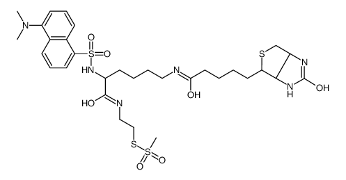 2-[[5-(dimethylamino)naphthalen-1-yl]sulfonylamino]-N-(2-methylsulfonylsulfanylethyl)-6-[5-(2-oxo-1,3,3a,4,6,6a-hexahydrothieno[3,4-d]imidazol-4-yl)pentanoylamino]hexanamide结构式