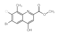 6-溴-7-氯-8-甲基-4-羟基喹啉-2-羧酸甲酯结构式