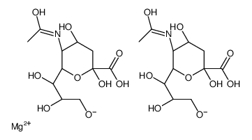 magnesium,(2R,3R)-3-[(2R,3R,4S,6S)-3-acetamido-6-carboxy-4,6-dihydroxyoxan-2-yl]-2,3-dihydroxypropan-1-olate结构式