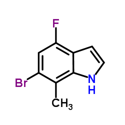 6-Bromo-4-fluoro-7-methyl-1H-indole结构式