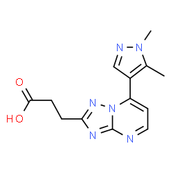 3-[7-(1,5-Dimethylpyrazol-4-yl)-[1,2,4]triazolo[1,5-a]pyrimidin-2-yl]propanoic acid Structure