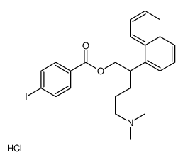 [5-(dimethylamino)-2-naphthalen-1-ylpentyl] 4-iodobenzoate,hydrochloride Structure