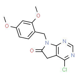 4-chloro-7-(2,4-dimethoxybenzyl)-5H-pyrrolo[2,3-d]pyrimidin-6(7H)-one structure