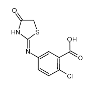 2-chloro-5-(4-oxo-thiazolidin-2-ylideneamino)-benzoic acid结构式