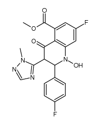 methyl 7-fluoro-2-(4-fluorophenyl)-1-hydroxy-3-(1-methyl-1H-1,2,4-triazol-5-yl)-4-oxo-1,2,3,4- tetrahydroquinoline-5-carboxylate Structure