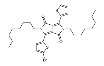 3-(5-bromo-thiophen-2-yl)-2,5-dioctyl-6-(thiophen-2-yl)-2,3,5,6-tetrahydropyrrolo[3,4-c]pyrrole-1,4-dione结构式