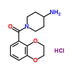 (4-Amino-piperidin-1-yl)-(2,3-dihydro-benzo[1,4]dioxin-5-yl)-Methanone hydrochloride结构式
