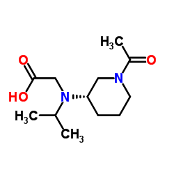 N-[(3S)-1-Acetyl-3-piperidinyl]-N-isopropylglycine结构式