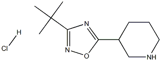 3-(叔丁基)-5-(哌啶-3-基)-1,2,4-恶二唑盐酸盐结构式