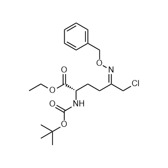 (S,E)-ethyl 5-((benzyloxy)imino)-2-((tert-butoxycarbonyl)amino)-6-chlorohexanoate structure