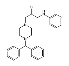 1-Piperazineethanol, 4-(diphenylmethyl)-alpha-((phenylamino)methyl)-结构式