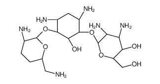 (2R,3S,4R,5R,6S)-4,5-diamino-6-[(1S,2S,3R,4S,6R)-4,6-diamino-3-[(2R,3R,6S)-3-amino-6-(aminomethyl)oxan-2-yl]oxy-2-hydroxycyclohexyl]oxy-2-(hydroxymethyl)oxan-3-ol结构式