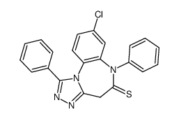 8-chloro-1,6-diphenyl-4H-(1,2,4)triazolo(4,3-a)(1,5)benzodiazepine-5(6H)-thione Structure