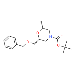 (2R,6R)-2-((苄氧基)甲基)-6-甲基吗啉-4-羧酸叔丁酯结构式