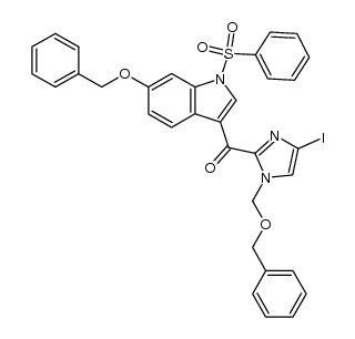 (1-benzenesulfonyl-6-benzyloxy-1H-indol-3-yl)-(1-benzyloxymethyl-4-iodo-1H-imidazol-2-yl)-methanone结构式
