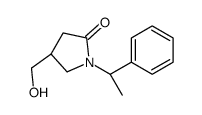 (4R)-4-(羟甲基)-1-[((1R)-1-苯基乙基]吡咯烷丁-2-酮结构式