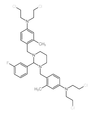 Benzenamine,4,4'-[[2-(3-fluorophenyl)dihydro-1,3(2H,4H)-pyrimidinediyl]bis(methylene)]bis[N,N-bis(2-chloroethyl)-3-methyl-(9CI) Structure