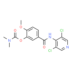 5-((3,5-DICHLOROPYRIDIN-4-YL)CARBAMOYL)-2-METHOXYPHENYL DIMETHYLCARBAMATE结构式