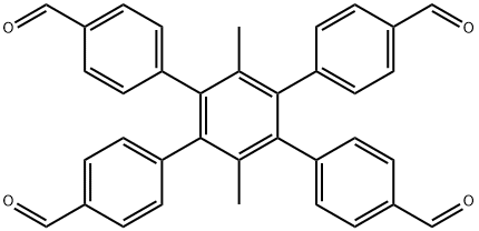 4,5-Bis(4-formylphenyl)-3,6-dimethyl-[1,1:2,1-terphenyl]-4,4-dicarbaldehyde Structure