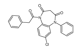 7-chloro-5-phenyl-1-(2-phenylacetyl)-1,5-benzodiazepine-2,4-dione Structure