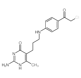 4(3H)-Pyrimidinone,2-amino-5-[3-[[4-(2-chloroacetyl)phenyl]amino]propyl]-6-methyl- Structure