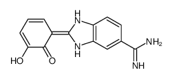 2-(5-hydroxy-6-oxocyclohexa-2,4-dien-1-ylidene)-1,3-dihydrobenzimidazole-5-carboximidamide结构式