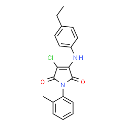 3-chloro-4-(4-ethylanilino)-1-(2-methylphenyl)-1H-pyrrole-2,5-dione structure