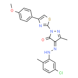 4-[(5-chloro-2-methylphenyl)hydrazono]-2-[4-(4-methoxyphenyl)-1,3-thiazol-2-yl]-5-methyl-2,4-dihydro-3H-pyrazol-3-one结构式