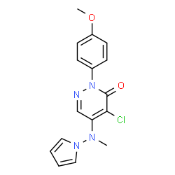 4-Chloro-2-(4-methoxyphenyl)-5-[methyl(1H-pyrrol-1-yl)amino]-3(2H)-pyridazinone结构式