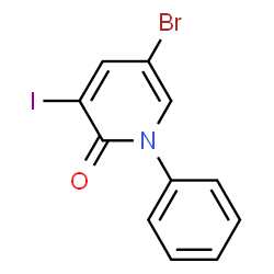 2(1H)-Pyridinone, 5-bromo-3-iodo-1-phenyl- Structure