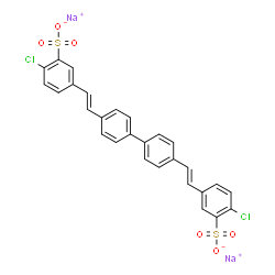 disodium 3,3'-([1,1'-biphenyl]-4,4'-diyldivinylene)bis[6-chlorobenzenesulphonate] structure