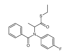 S-Aethyl-N-benzoyl-N-(4-fluorphenyl)-2-amino-thiopropionat结构式