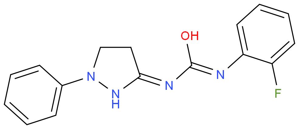 1-(2-fluorophenyl)-3-(2-phenyl-3,4-dihydropyrazol-5-yl)urea Structure