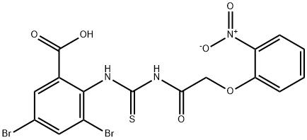 3,5-dibromo-2-[[[[(2-nitrophenoxy)acetyl]amino]thioxomethyl]amino]-benzoic acid picture