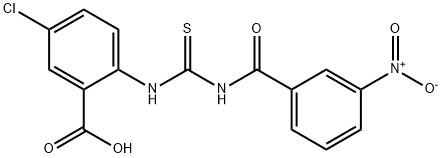 5-chloro-2-[[[(3-nitrobenzoyl)amino]thioxomethyl]amino]-benzoic acid结构式
