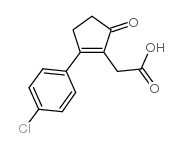 [2-(4-Chloro-phenyl)-5-oxo-cyclopent-1-enyl]-acetic acid structure